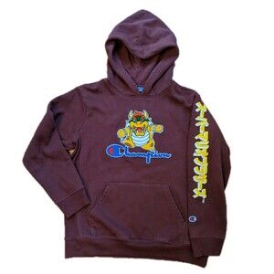 Champion X Super Mario Bowser Hoodie Kids XL Kanji Limited Special Edition Rare